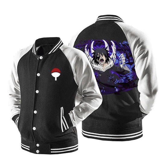 Naruto Screaming Sasuke Fashion Baseball Jacket for Men & Women | Anime Fan Gift