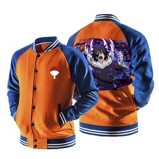 Naruto Screaming Sasuke Fashion Baseball Jacket for Men & Women | Anime Fan Gift