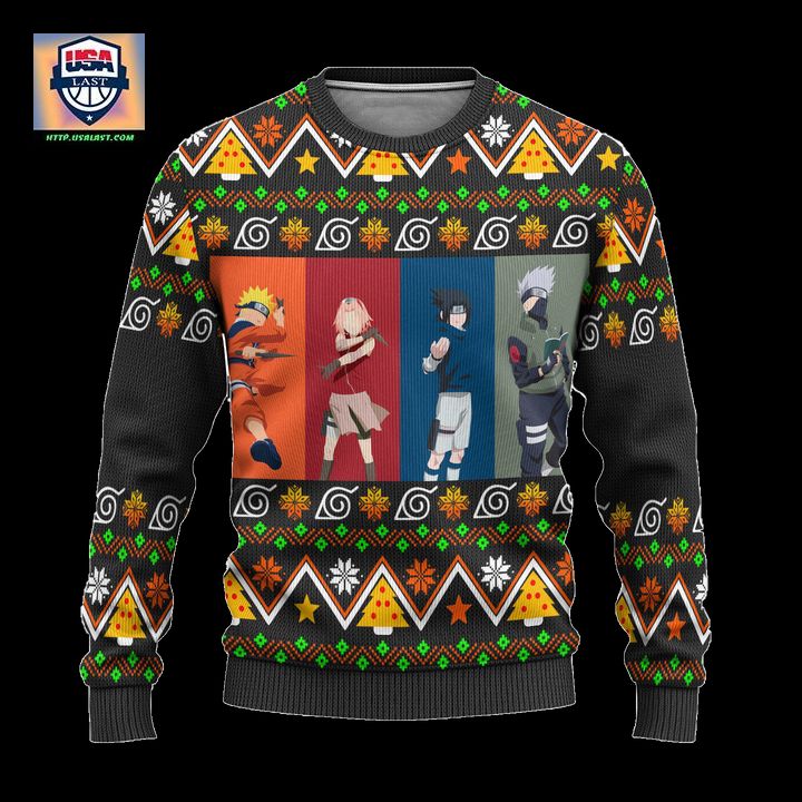 Naruto Team 7 Anime Ugly Christmas Sweater Konohagakure Xmas Gift
