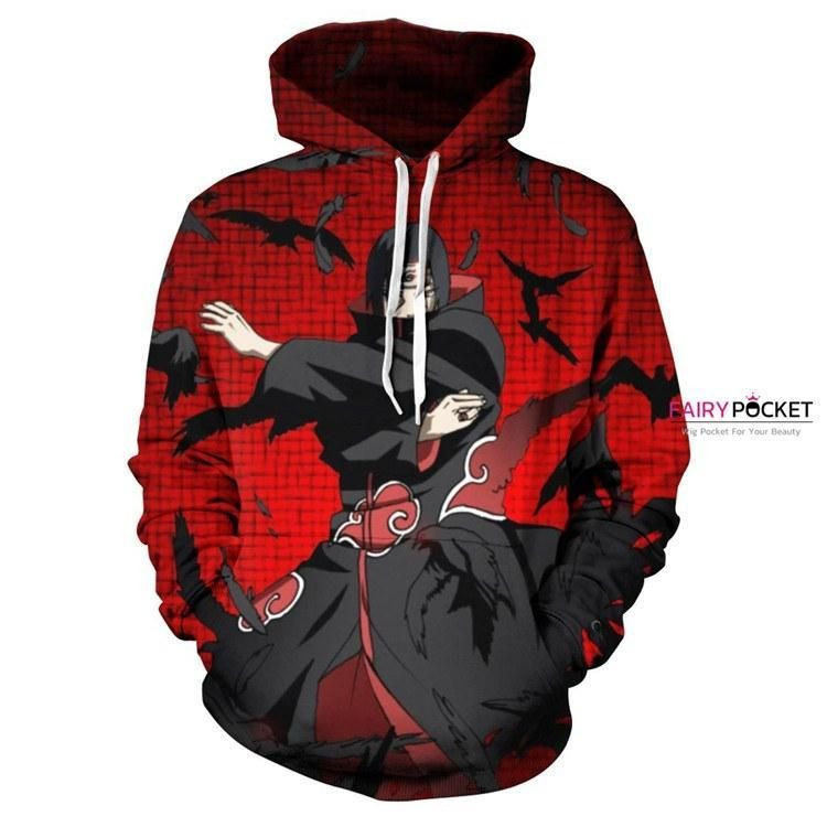 Naruto Uchiha Itachi Red 3D All Over Print Hoodie & Zip Hoodie