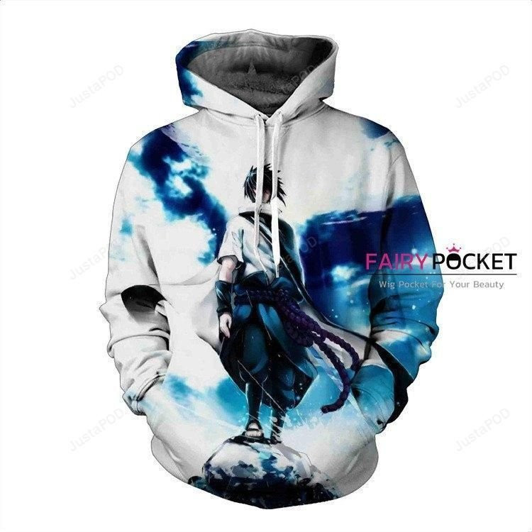 Naruto Uchiha Sasuke White 3D All Over Print Hoodie & Zip Hoodie