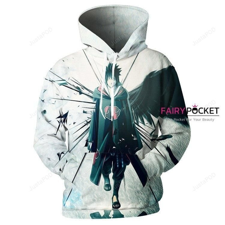 Naruto Uchiha Sasuke White 3D All Over Print Hoodie & Zip Hoodie