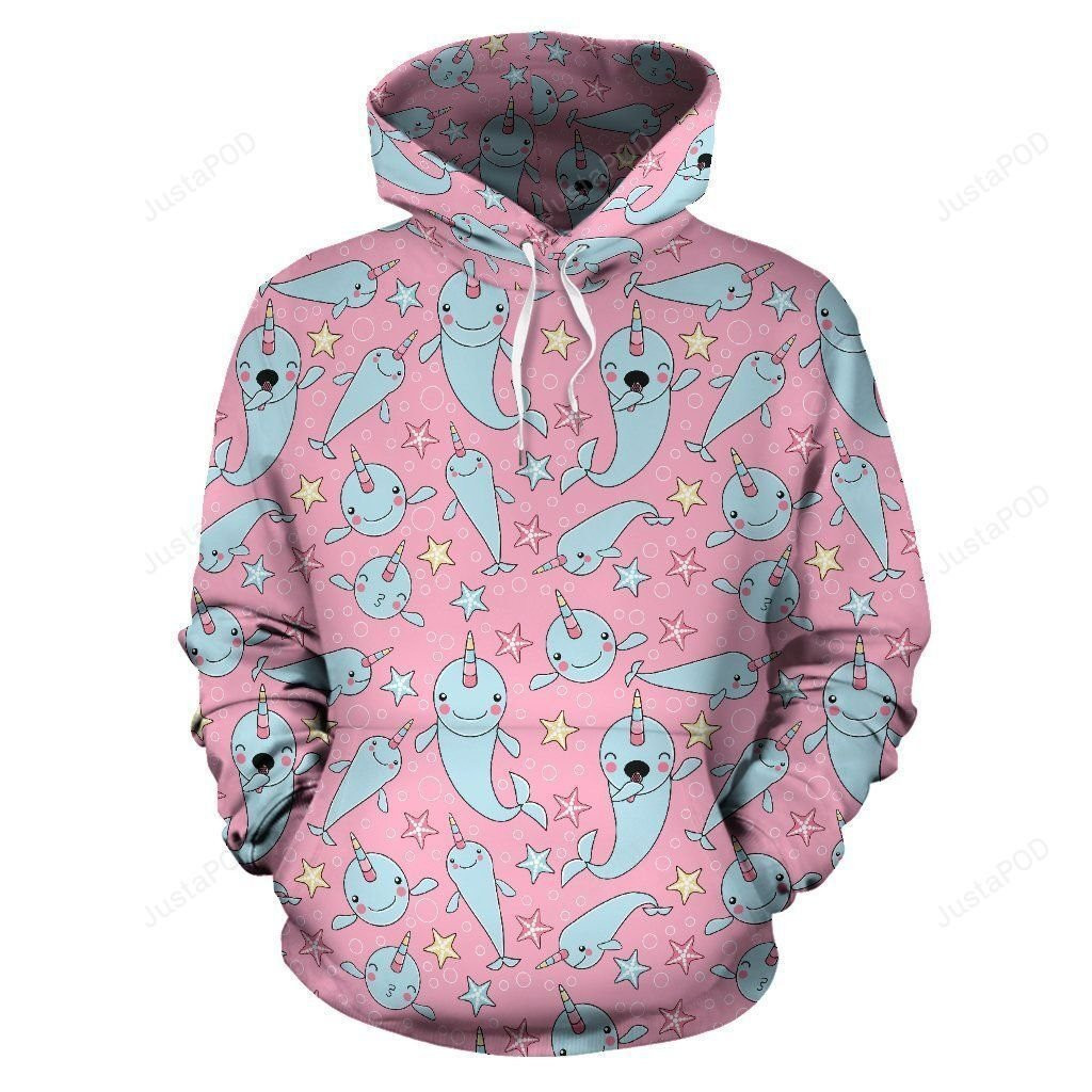 Narwhal Cartoon Cute Print 3D All Over Print Hoodie & Zip Hoodie