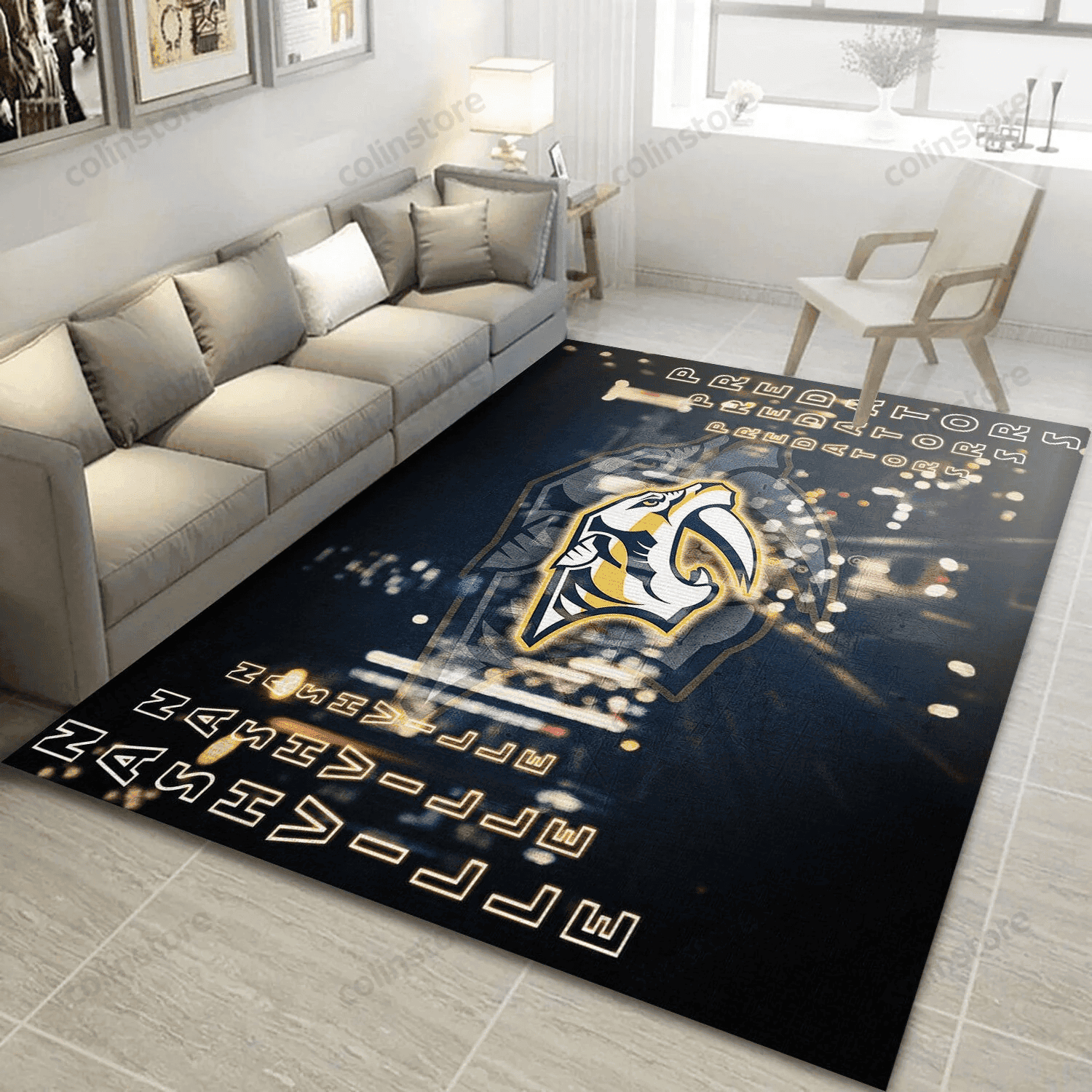 Nashville Predators 3D Rectangle Area Rug – Full Print Carpet For Living Room & Bedroom Home Decor