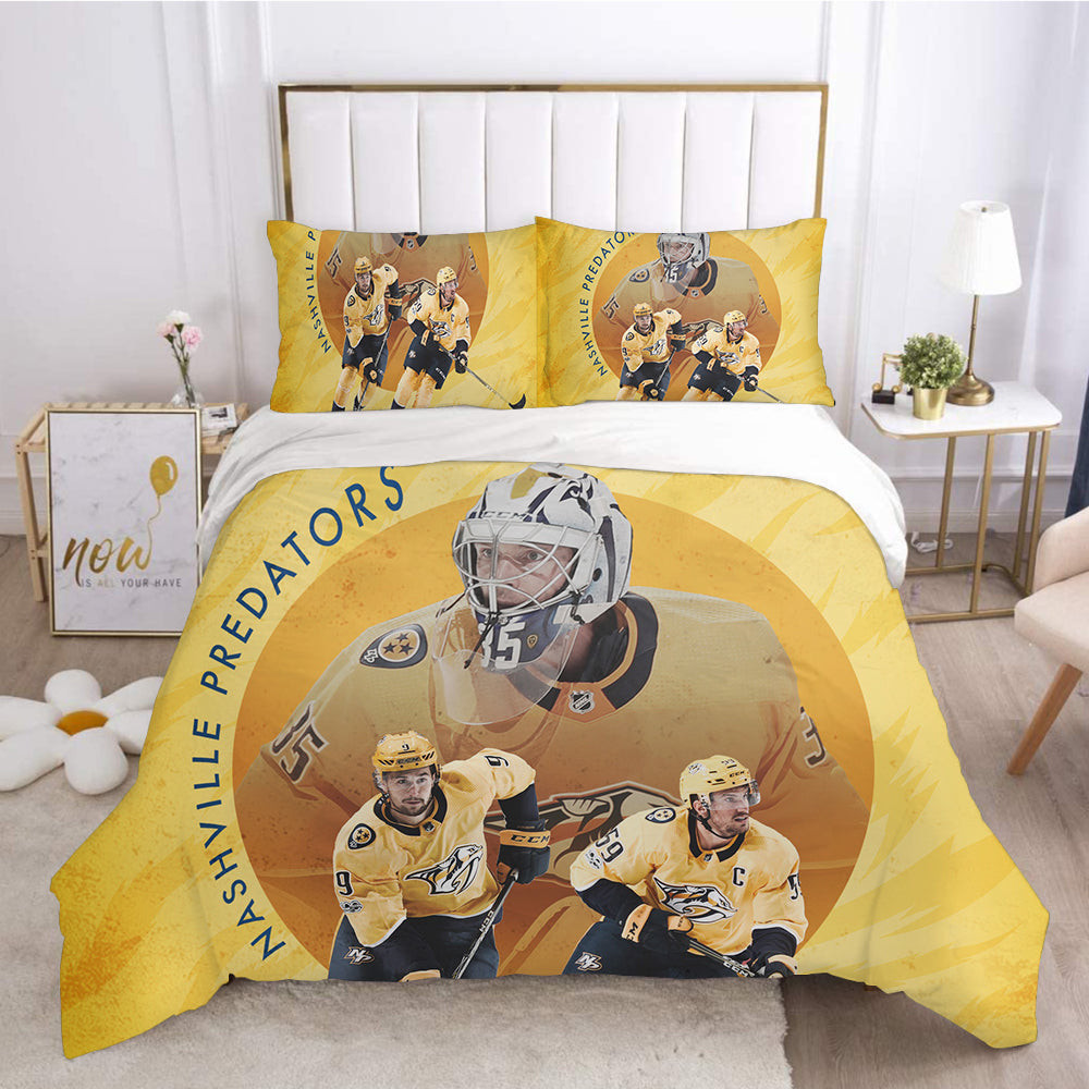 Nashville Predators Hockey League 3D Printed Duvet Cover Quilt Cover Pillowcase Bedding Set Bed Linen Home Bedroom Decor