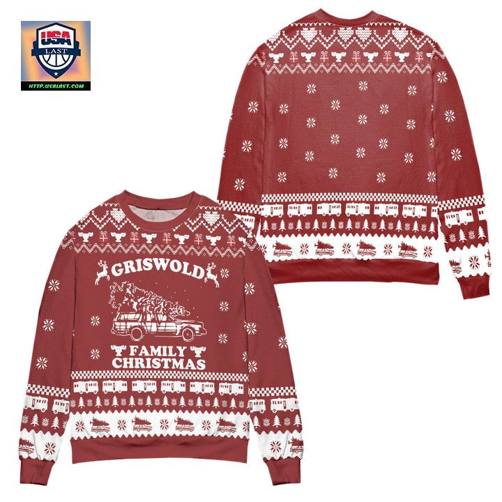 National Lampoons Christmas Vacation Griswold Family Ugly Christmas Sweater Red