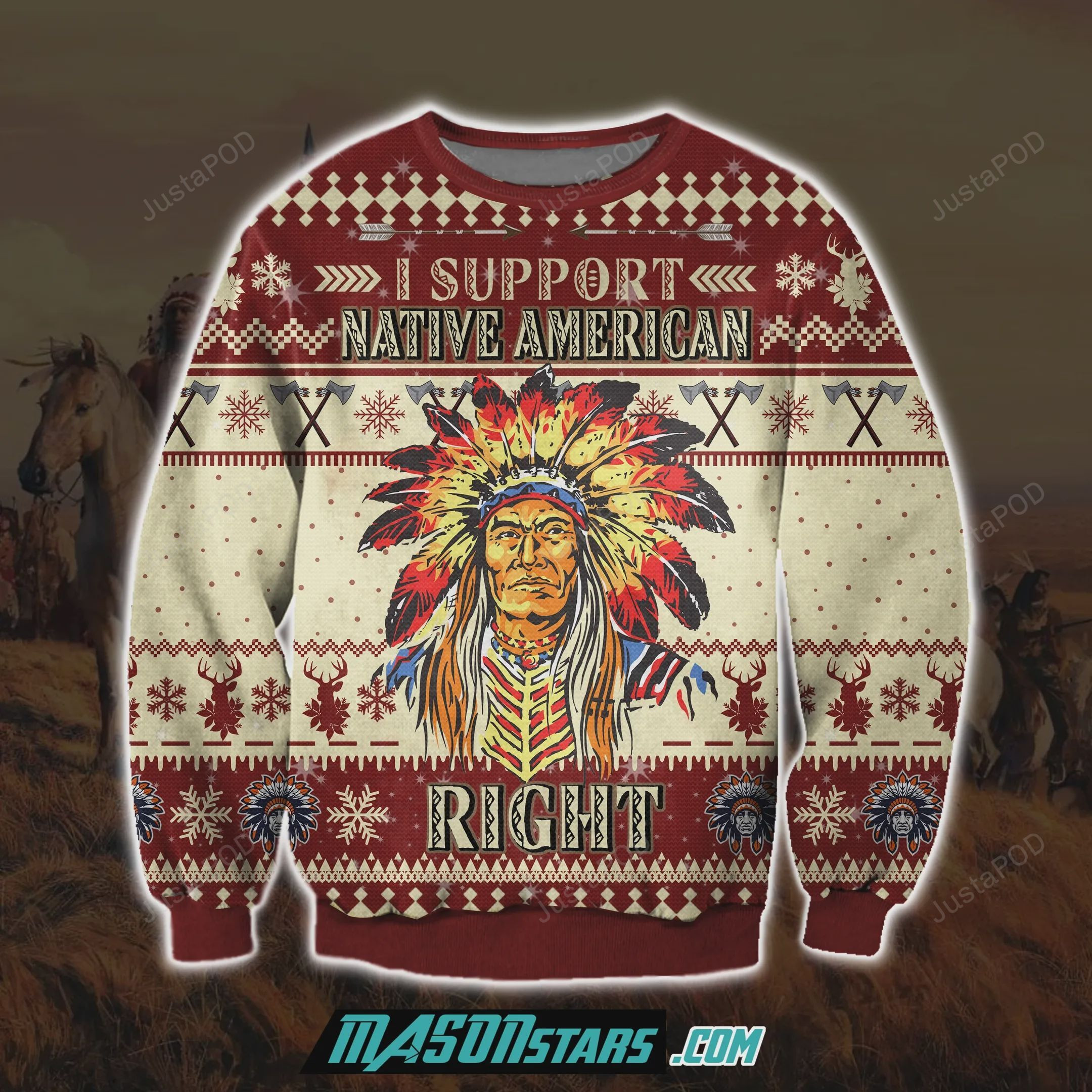 Native American 3D Ugly Christmas Sweater, Perfect Holiday Gift