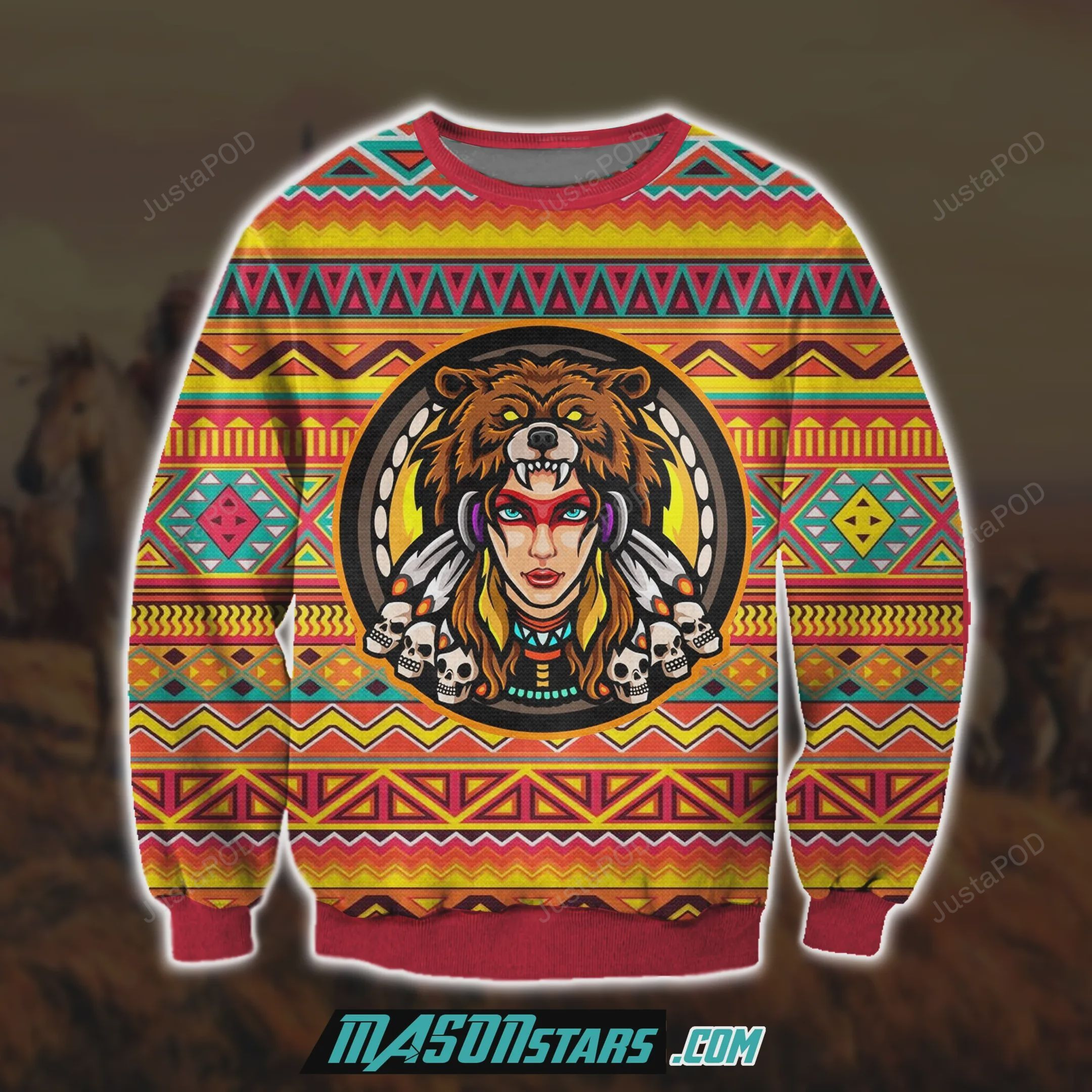 Native American Girl 3D Ugly Christmas Sweater, Perfect Holiday Gift