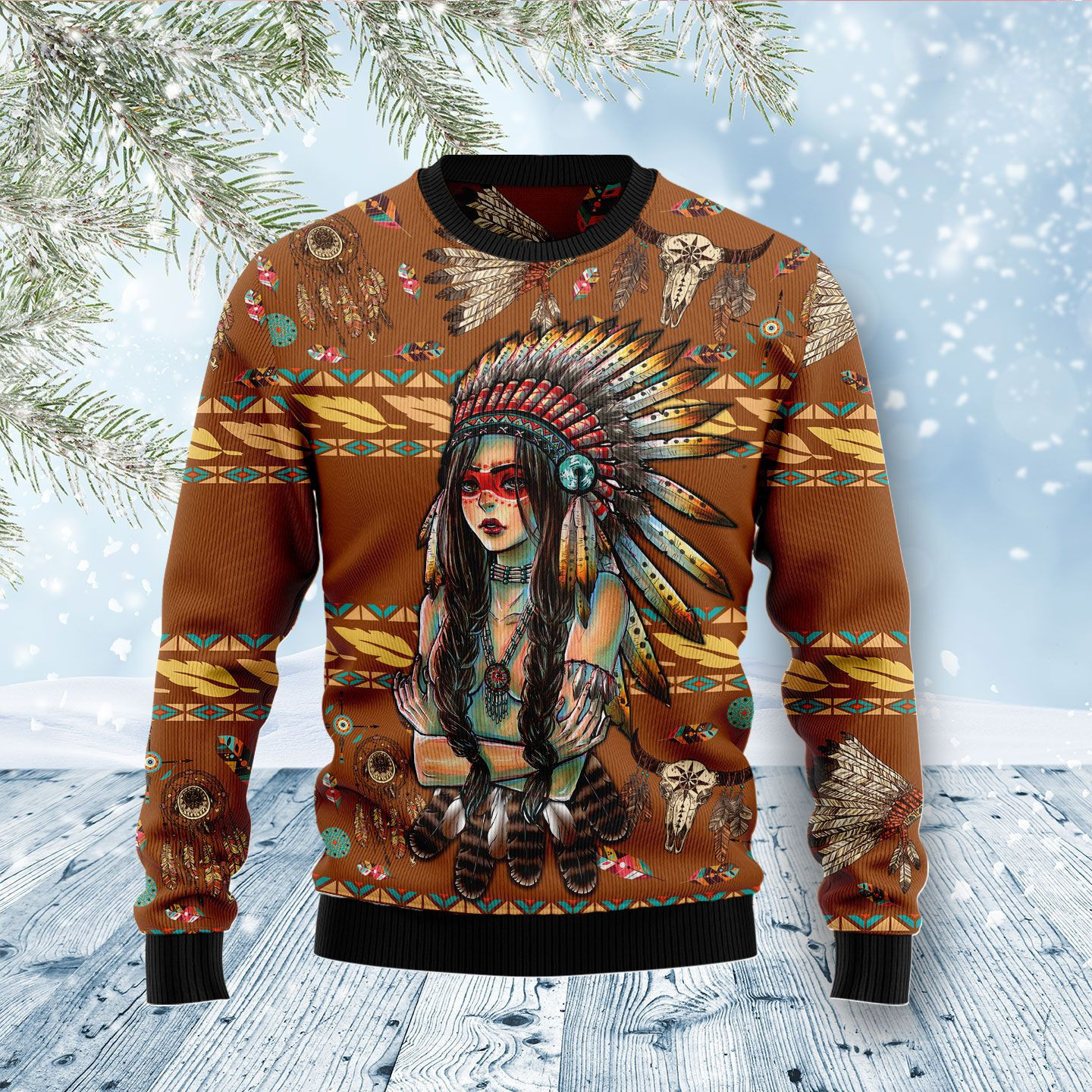Native American Girl Ugly Christmas Sweater, Perfect Holiday Gift