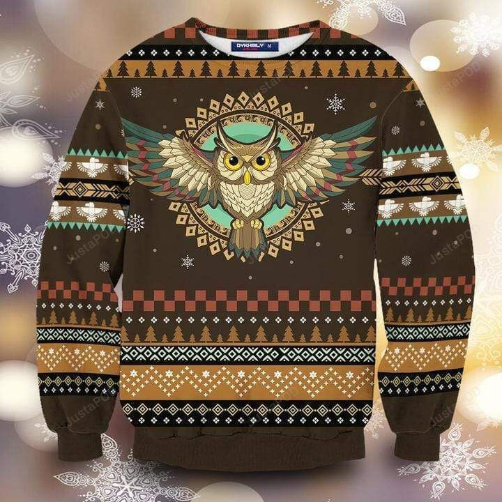 Native Owl Ugly Christmas Sweater, Perfect Holiday Gift