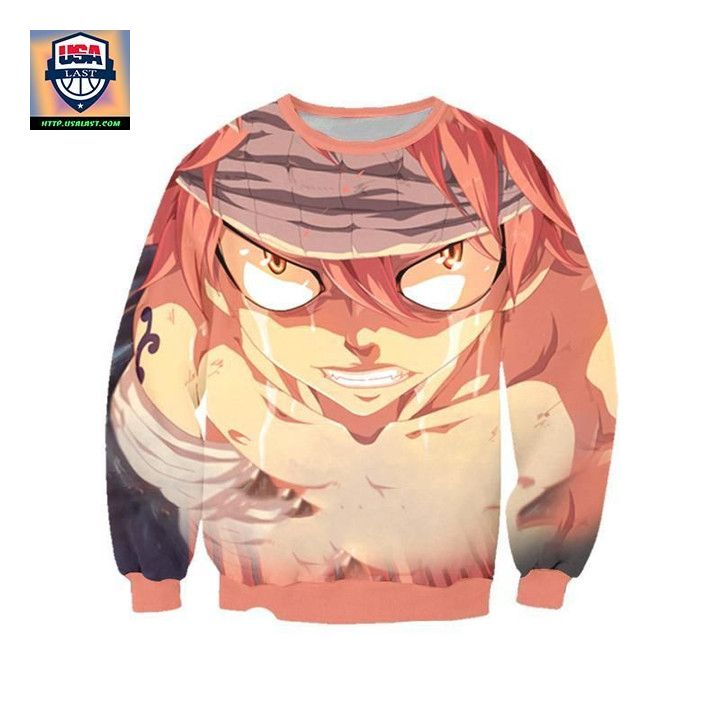 Natsu Anger Cry Sweater Fairy Tail 3D Printed Sweater