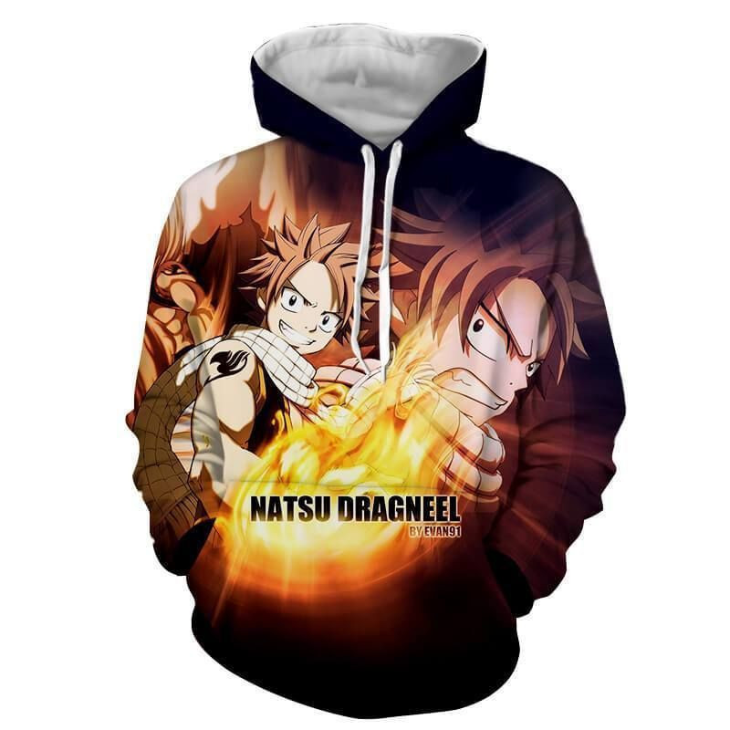 Natsu Dragneel Fairy Tail Black 3D All Over Print Hoodie & Zip Hoodie