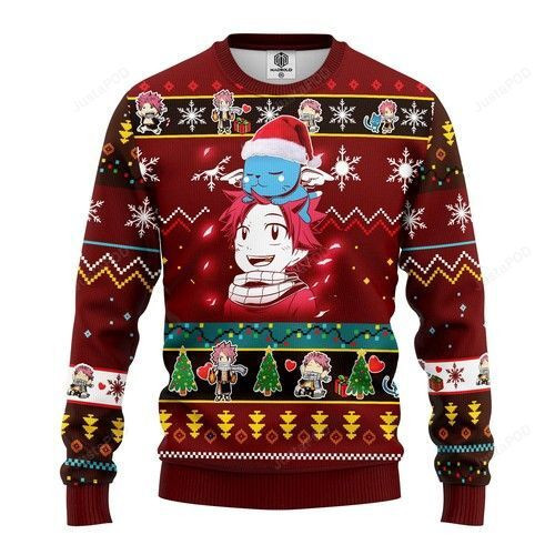 Natsu Fairy Tail Anime Christmas For Anime Lovers Ugly Christmas Sweater,