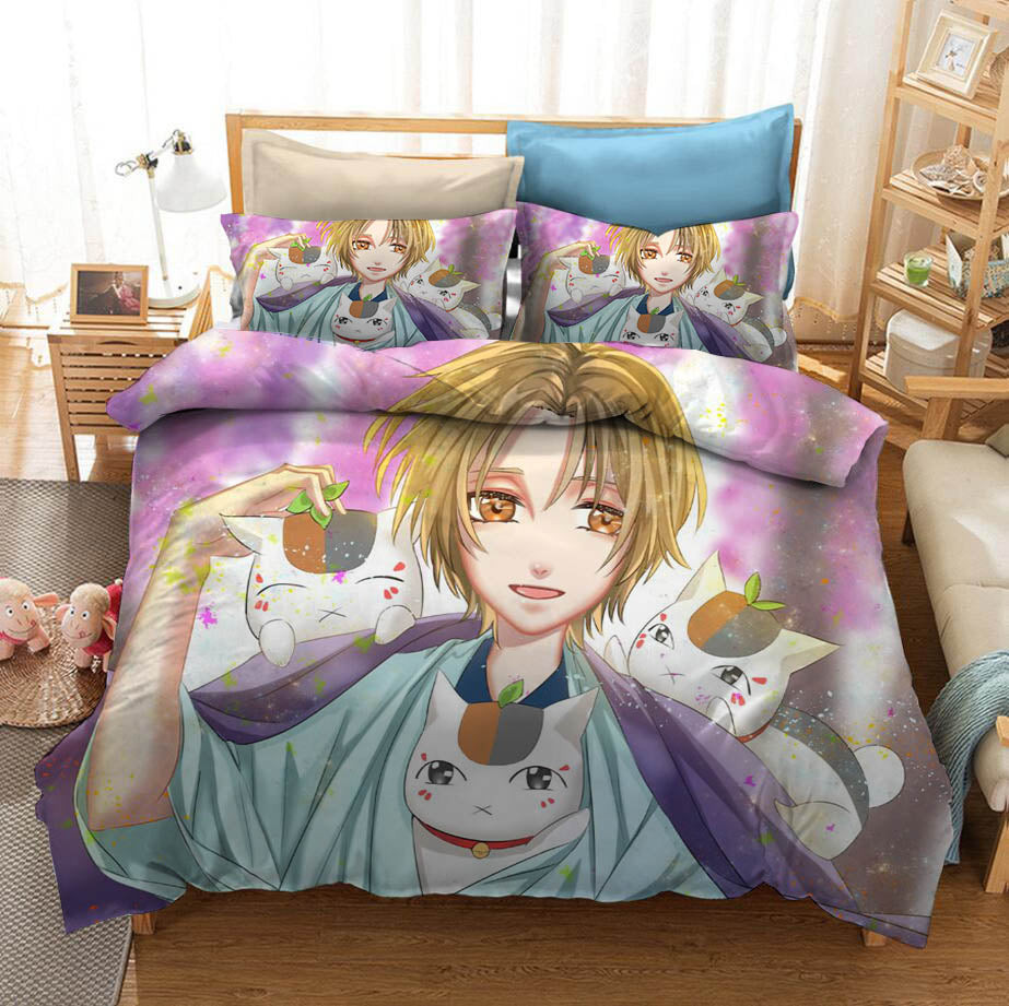 Natsume Yuujinchou Natsume'S Book Of Friends Duvet Cover Quilt Cover Pillowcase Bedding Set Bed Linen Home Bedroom Decor