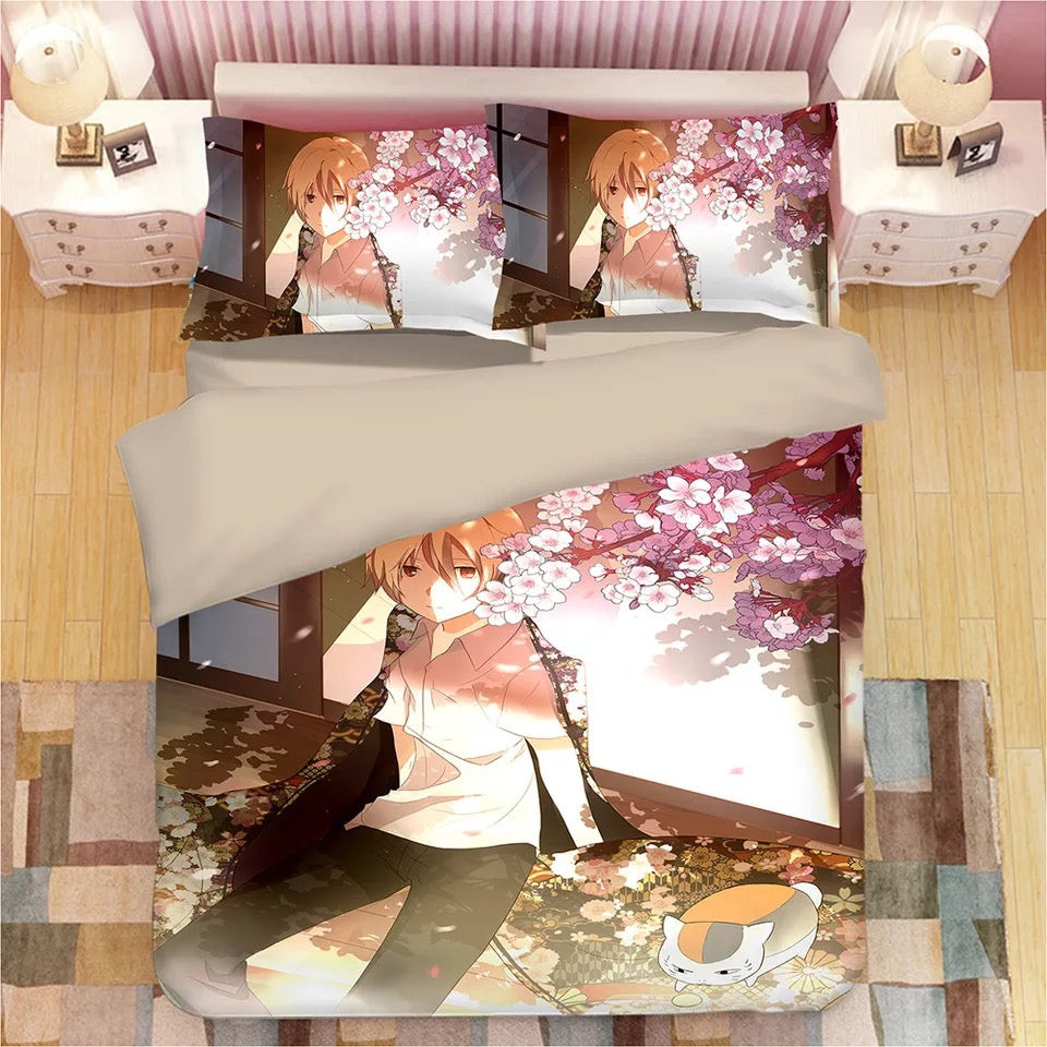 Natsume'S Book Of Friends Duvet Cover Quilt Cover Pillowcase Bedding Set Bed Linen Home Bedroom Decor
