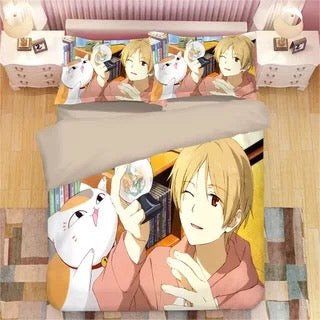Natsume'S Book Of Friends Duvet Cover Quilt Cover Pillowcase Bedding Set Bed Linen Home Bedroom Decor