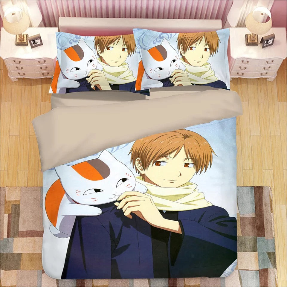 Natsume'S Book Of Friends Duvet Cover Quilt Cover Pillowcase Bedding Set Bed Linen Home Bedroom Decor