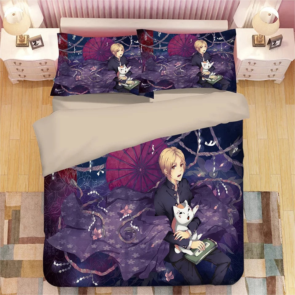 Natsume'S Book Of Friends Duvet Cover Quilt Cover Pillowcase Bedding Set Bed Linen Home Bedroom Decor