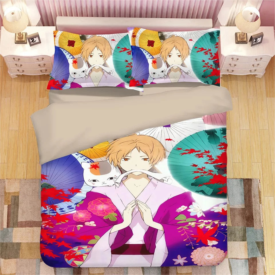 Natsume'S Book Of Friends Duvet Cover Quilt Cover Pillowcase Bedding Set Bed Linen Home Bedroom Decor