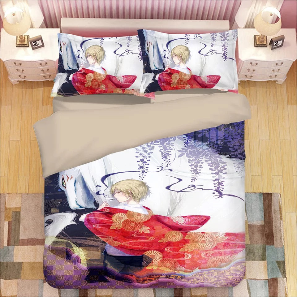 Natsume'S Book Of Friends Duvet Cover Quilt Cover Pillowcase Bedding Set Bed Linen Home Bedroom Decor