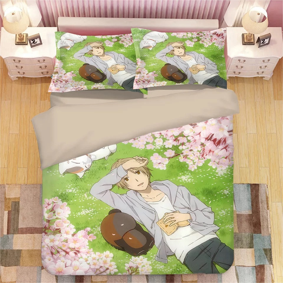 Natsume'S Book Of Friends Duvet Cover Quilt Cover Pillowcase Bedding Set Bed Linen Home Bedroom Decor