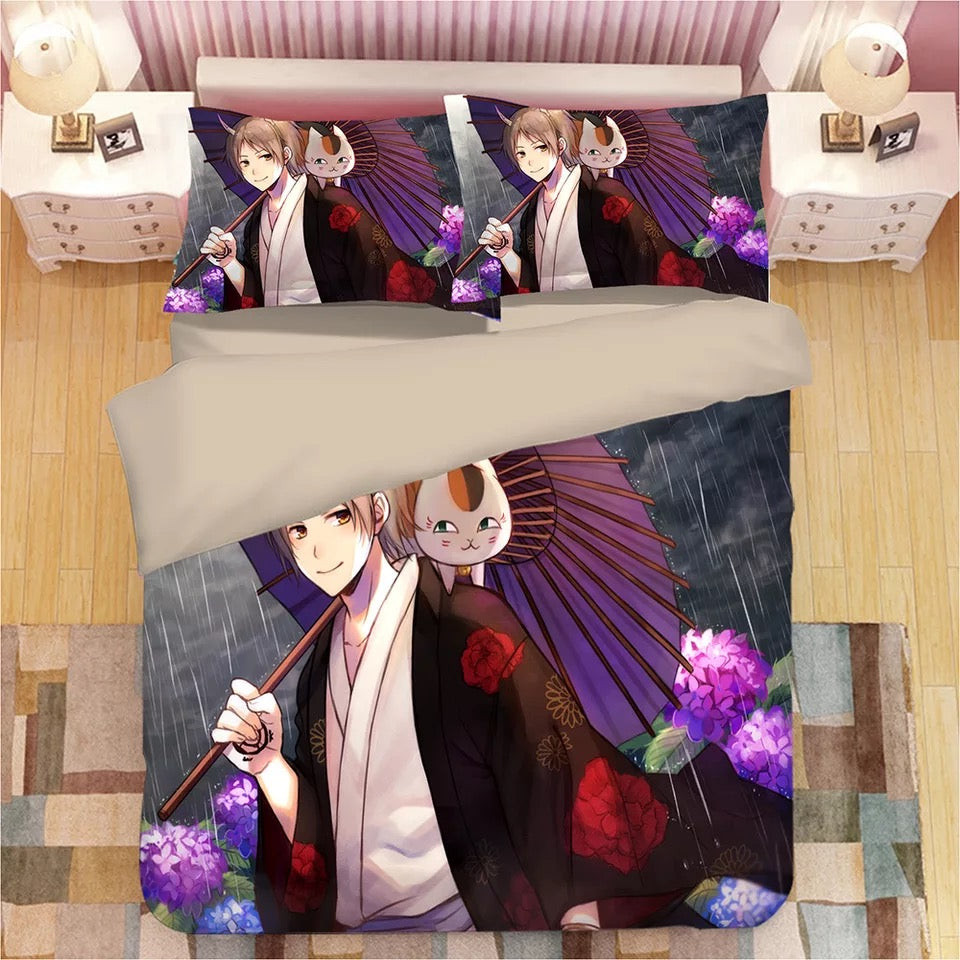 Natsume'S Book Of Friends Duvet Cover Quilt Cover Pillowcase Bedding Set Bed Linen Home Bedroom Decor