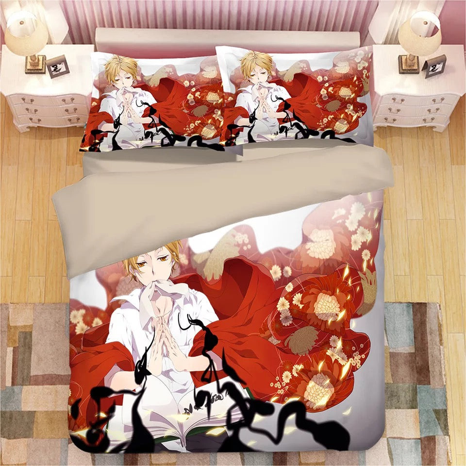 Natsume'S Book Of Friends Duvet Cover Quilt Cover Pillowcase Bedding Set Bed Linen Home Bedroom Decor