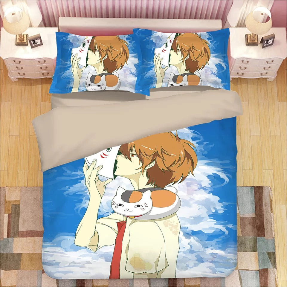 Natsume'S Book Of Friends Duvet Cover Quilt Cover Pillowcase Bedding Set Bed Linen Home Bedroom Decor