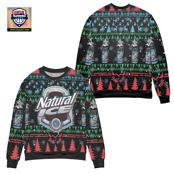 Natural Ice Beer Logo Christmas Pattern Ugly Christmas Sweater