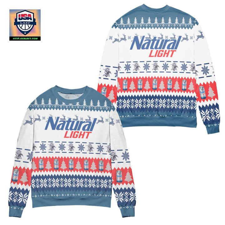 Natural Light Beer Christmas Pattern Ugly Christmas Sweater