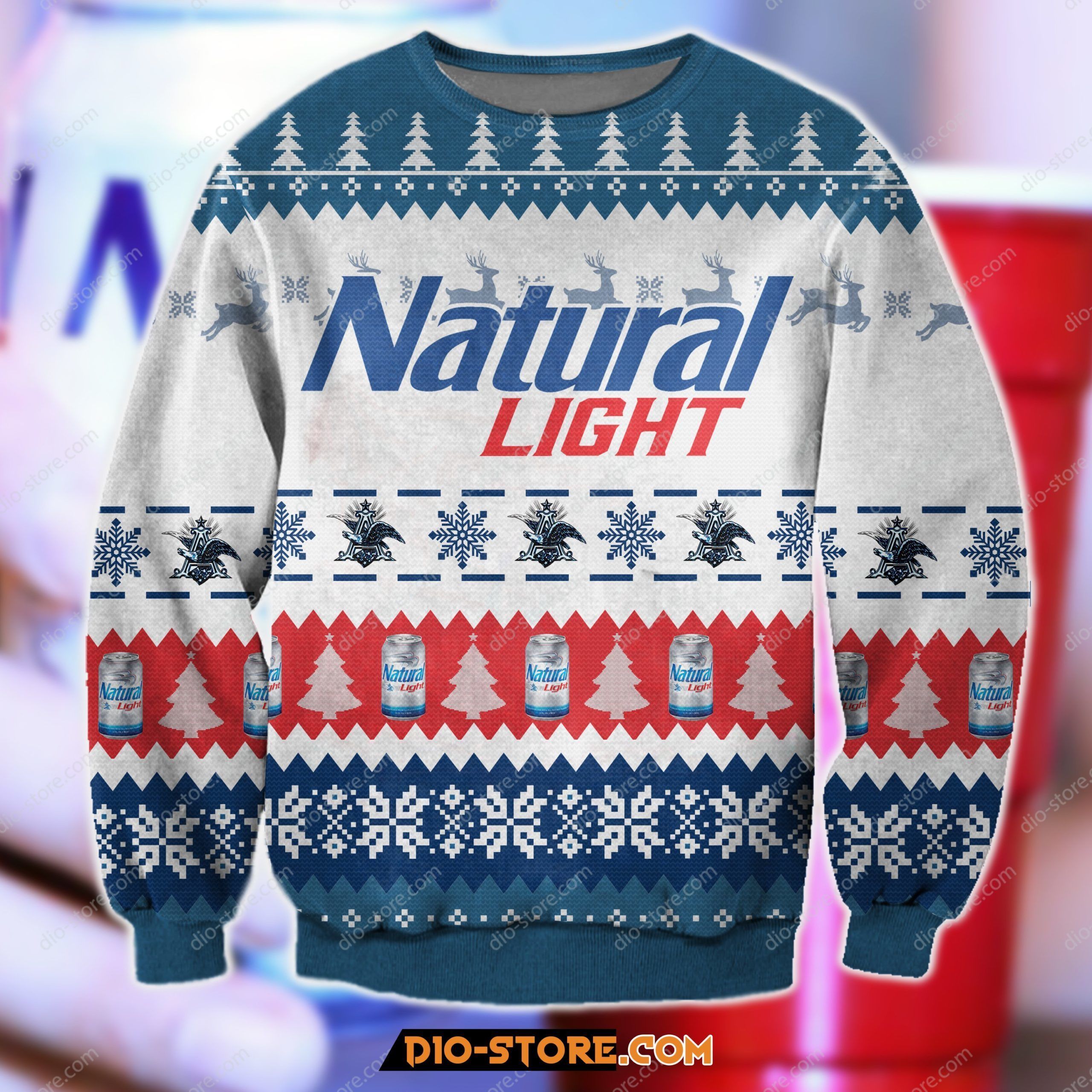 Natural Light Knitting Pattern 3D All Over Print Ugly Christmas Sweater