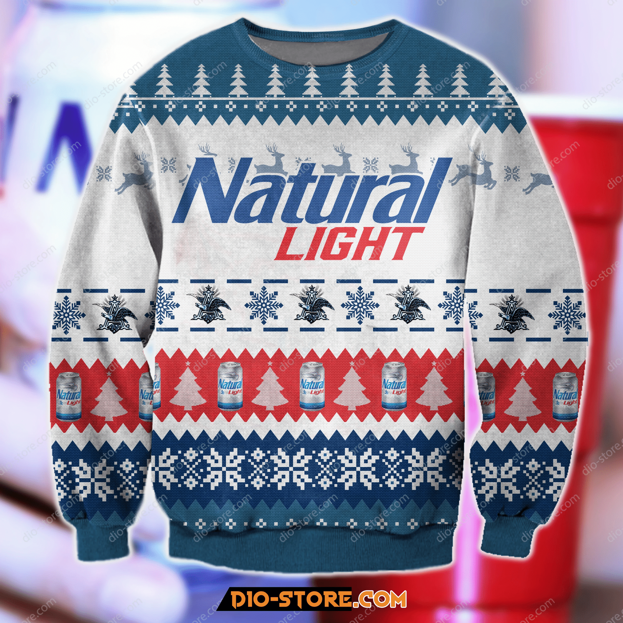 Natural Light Knitting Pattern 3D Ugly Christmas Sweater, Perfect Holiday Gift