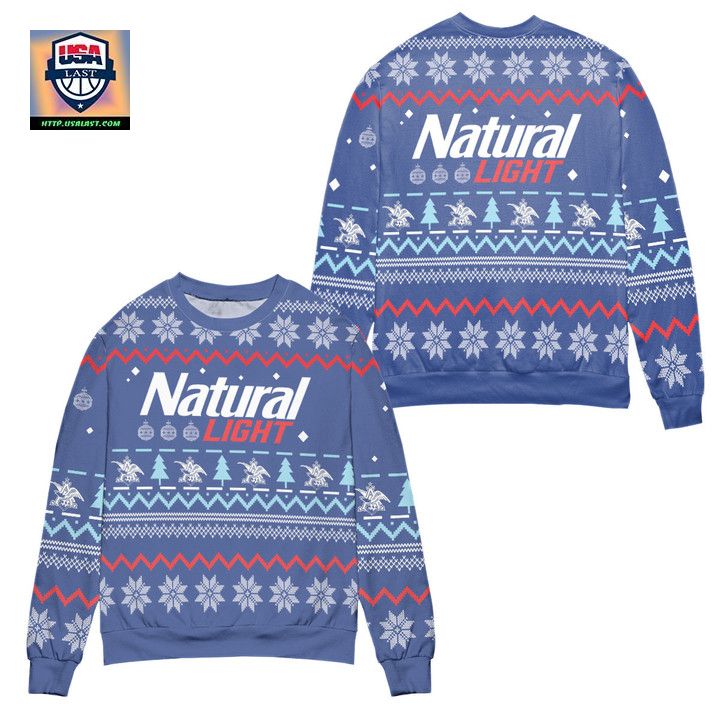 Natural Light Snowflakes Pattern Ugly Christmas Sweater Blue