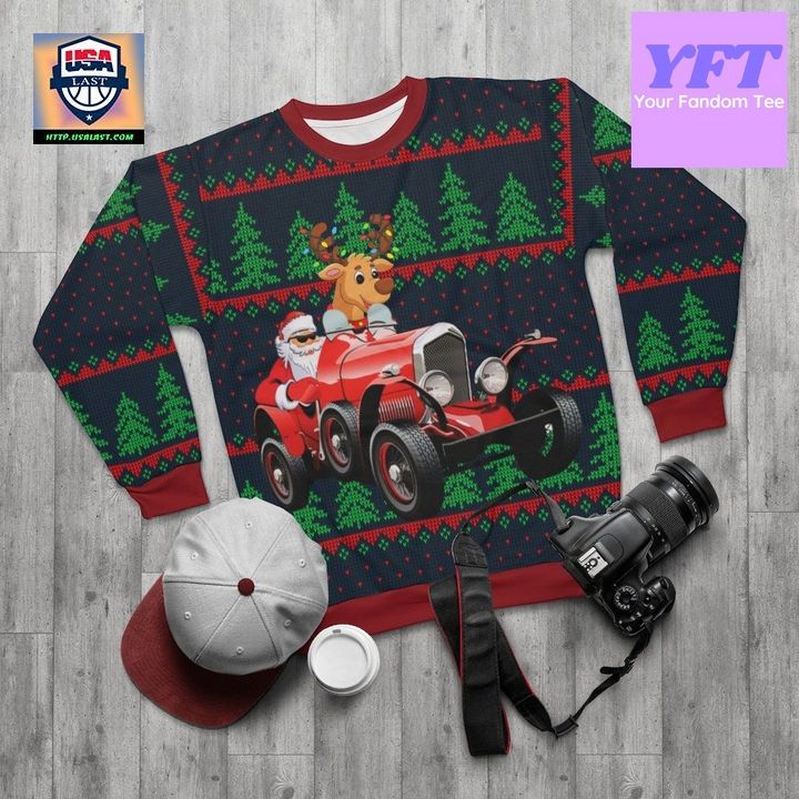 Naughty Santa Rude Reindeer Decor Light It Up Reindeer 3d Ugly Christmas Sweater