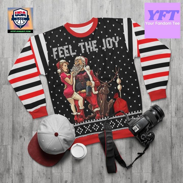 Naughty Santa Xmasfeel The Joy 3d Ugly Christmas Sweater