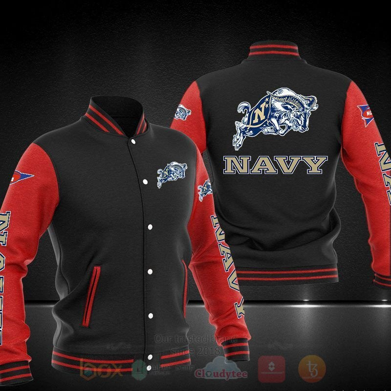 Navy Midshipmen Black Red Varsity Baseball Jacket for Men & Women | NCAA Team Fan Gift