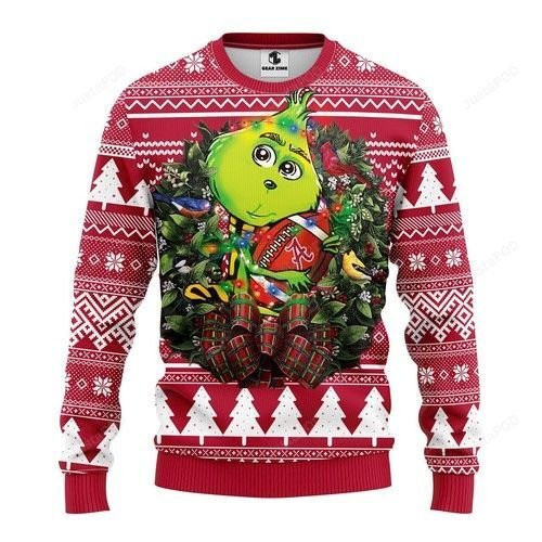 Ncaa Alabama Crimson Tide Grinch Hug Ugly Christmas Sweater,