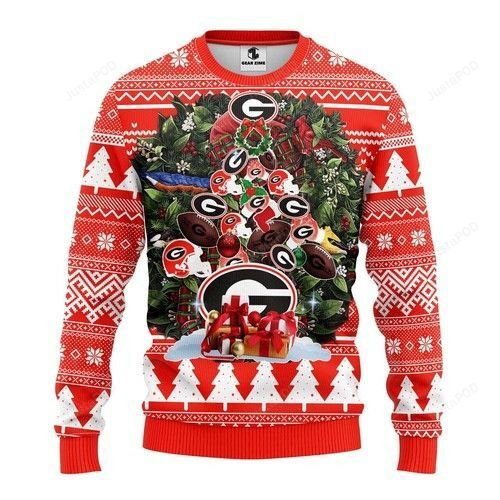 Ncaa Georgia Bulldogs Tree Christmas Ugly Christmas Sweater,
