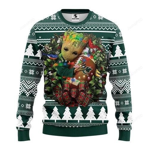 Ncaa Michigan State Spartans Groot Hug Ugly Christmas Sweater, Perfect Holiday Gift