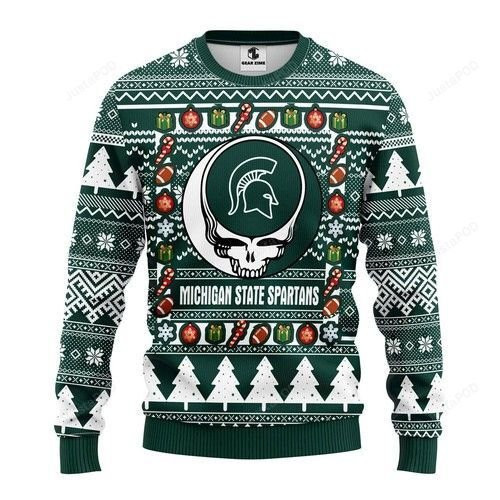 Ncaa Michigan State Spartans Ugly Christmas Sweater, Perfect Holiday Gift