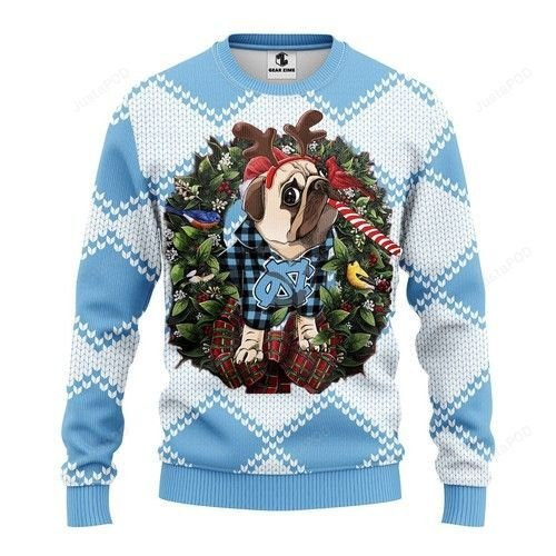Ncaa North Carolina Tar Heels Pug Dog Ugly Christmas Sweater,