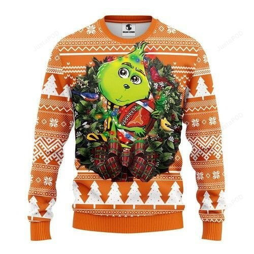 Ncaa Texas Longhorns Grinch Hug Ugly Christmas Sweater,