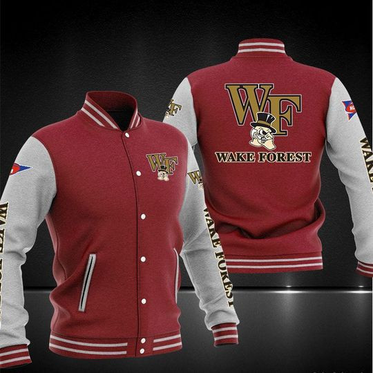 NCAA Wake Forest Demon Deacons Maroon White Varsity Baseball Jacket for Men & Women | NCAA Team Fan Gift