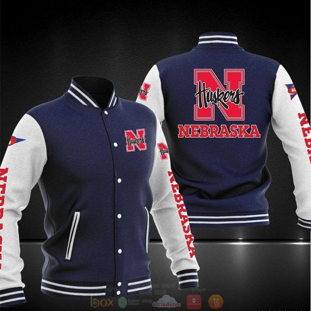 Nebraska Cornhuskers Navy Varsity Baseball Jacket for Men & Women | NCAA Team Fan Gift