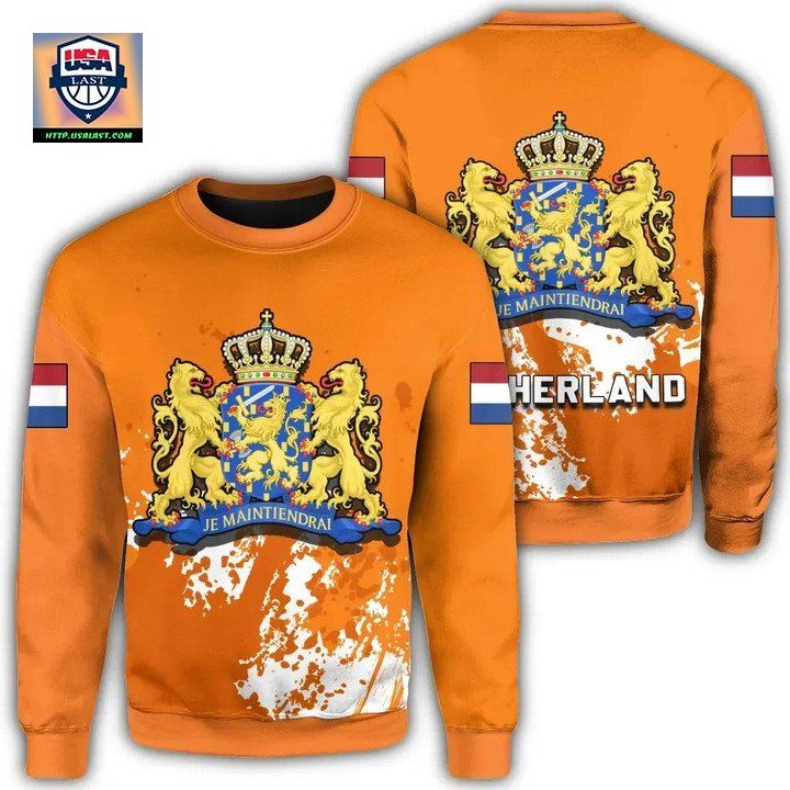 Netherland Coat Of Arms Sweater Spaint Style J8W