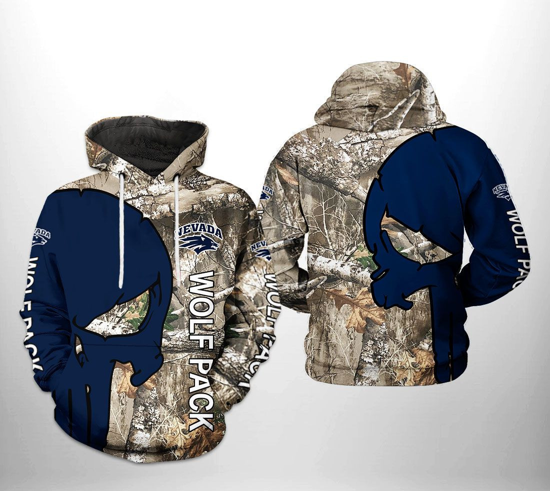 Nevada Wolf Pack NCAA Camo Veteran Hunting 3D All Over Print Hoodie & Zip Hoodie