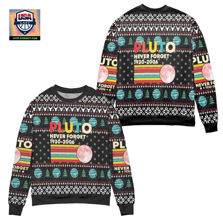 Never Forget Pluto Planet 1930 2006 Ugly Christmas Sweater