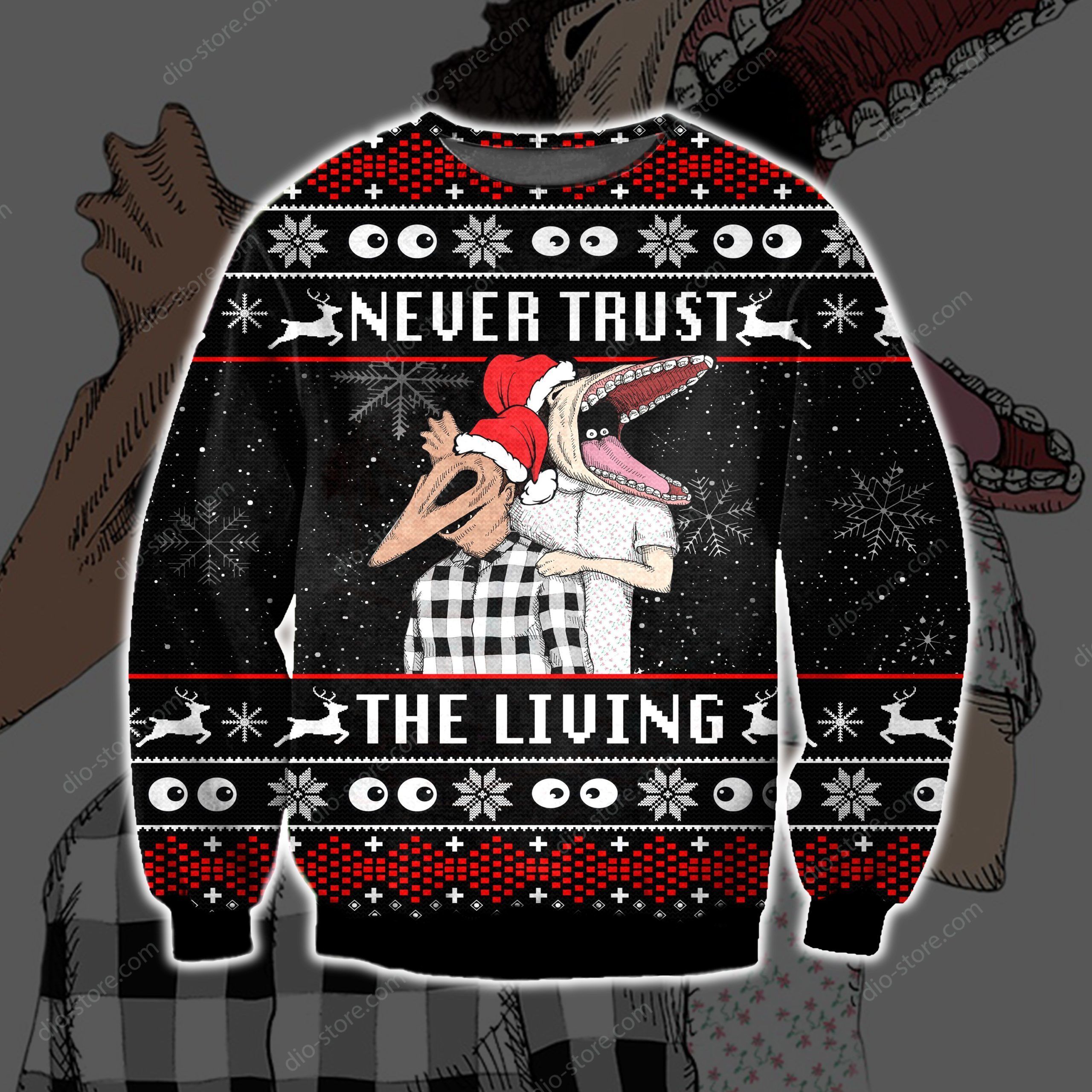 Never Trust The Living Knitting Pattern 3D Print Ugly Sweater
