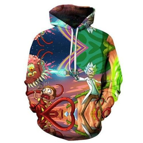 New Camiseta De Rick And Morty Zip 3D All Over Print Hoodie & Zip Hoodie