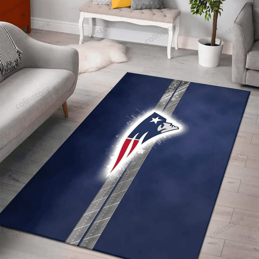 New England Patriots 3D Rectangle Area Rug – Full Print Carpet For Living Room & Bedroom Home Decor